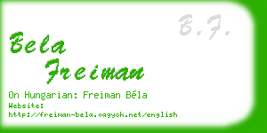 bela freiman business card